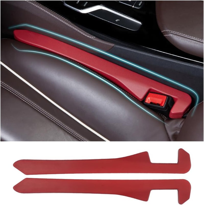 Junecarp 2PCS Car Seat Gap Filler - Elastic Car Seat Gap Filler Organizer Universal for Car Truck Suv Between Seat and Console - Prevent Items from Droping - Add Style to Your Car Accessories (Red/2pcs) - Image 1